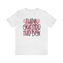 Load image into Gallery viewer, Think outside the box! Unisex Jersey Short Sleeve Tee