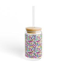 Load image into Gallery viewer, School Art Supplies 16oz Sipper Glass – Colorful Sewing & DIY Pattern Drink Jar