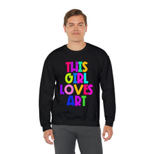 Load image into Gallery viewer, This Girl Loves Art Unisex Heavy Blend™ Crewneck Sweatshirt