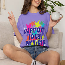 Load image into Gallery viewer, Support Local Artist Stars- Unisex Garment-Dyed T-shirt