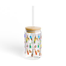 Load image into Gallery viewer, Short Pencils Sipper Glass — 16oz Bamboo Lid Tumbler