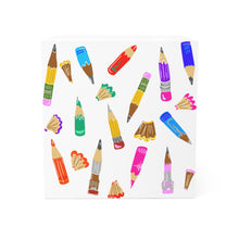 Load image into Gallery viewer, Pencil Doodle Note Cube – Colorful School Desk Sticky Memo Block