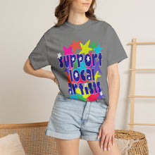 Load image into Gallery viewer, Support Local Artist Stars- Unisex Garment-Dyed T-shirt