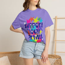 Load image into Gallery viewer, Support Local Artist Stars- Unisex Garment-Dyed T-shirt