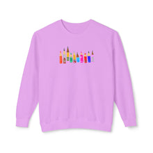 Load image into Gallery viewer, Colored Pencil Crewneck Sweatshirt — Cute Rainbow Art Supplies