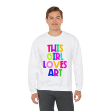 Load image into Gallery viewer, This Girl Loves Art Unisex Heavy Blend™ Crewneck Sweatshirt