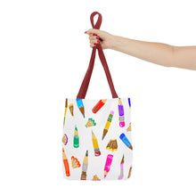 Load image into Gallery viewer, Colorful Pencil Pattern Tote Bag — Cute Art Teacher School Supply Tote