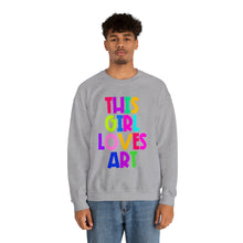 Load image into Gallery viewer, This Girl Loves Art Unisex Heavy Blend™ Crewneck Sweatshirt