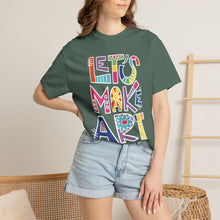 Load image into Gallery viewer, Let's Make Art T-Shirt Comfort Colors Tee– Colorful Creative Graphic Tee for Artists
