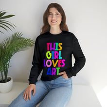 Load image into Gallery viewer, This Girl Loves Art Unisex Heavy Blend™ Crewneck Sweatshirt