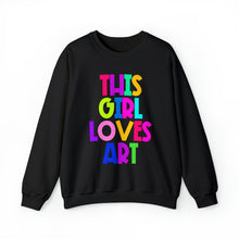Load image into Gallery viewer, This Girl Loves Art Unisex Heavy Blend™ Crewneck Sweatshirt