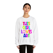 Load image into Gallery viewer, This Girl Loves Art Unisex Heavy Blend™ Crewneck Sweatshirt