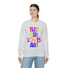 Load image into Gallery viewer, This Girl Loves Art Unisex Heavy Blend™ Crewneck Sweatshirt
