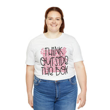 Load image into Gallery viewer, Think outside the box Unisex Jersey Short Sleeve Tee