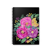 Load image into Gallery viewer, Pink Floral Spiral Notebook - Ruled Line