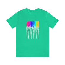Load image into Gallery viewer, White Rainbow Brushes: Unisex Jersey Short Sleeve Tee
