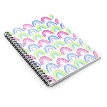 Load image into Gallery viewer, White Rainbow Spiral Notebook - Ruled Line