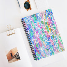 Load image into Gallery viewer, White Floral Spiral Notebook - Ruled Line