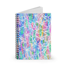 Load image into Gallery viewer, White Floral Spiral Notebook - Ruled Line