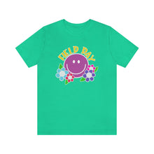 Load image into Gallery viewer, Field Day Smilie with Flowers! Unisex Jersey Short Sleeve Tee