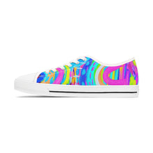 Load image into Gallery viewer, Blue Painted Rainbow Women's Low Top Sneakers