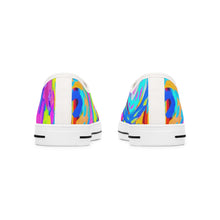 Load image into Gallery viewer, Blue Painted Rainbow Women's Low Top Sneakers