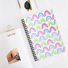 Load image into Gallery viewer, White Rainbow Spiral Notebook - Ruled Line