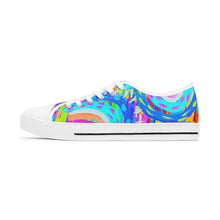Load image into Gallery viewer, Blue Painted Rainbow Women's Low Top Sneakers