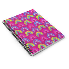 Load image into Gallery viewer, Pink Neon Rainbow Spiral Notebook - Ruled Line