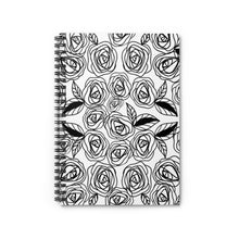 Load image into Gallery viewer, Black and White Florals Spiral Notebook - Ruled Line
