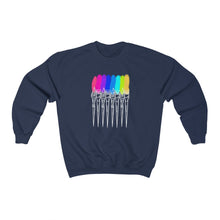 Load image into Gallery viewer, White Rainbow Brushes: Unisex Heavy Blend™ Crewneck Sweatshirt