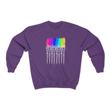 Load image into Gallery viewer, White Rainbow Brushes: Unisex Heavy Blend™ Crewneck Sweatshirt