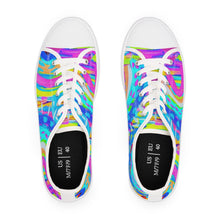 Load image into Gallery viewer, Blue Painted Rainbow Women's Low Top Sneakers
