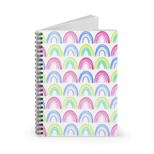 Load image into Gallery viewer, White Rainbow Spiral Notebook - Ruled Line