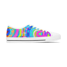 Load image into Gallery viewer, Blue Painted Rainbow Women's Low Top Sneakers