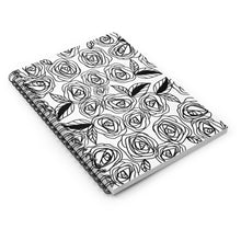Load image into Gallery viewer, Black and White Florals Spiral Notebook - Ruled Line