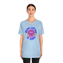 Load image into Gallery viewer, Happy Last Day of School Purple Smilie! Unisex Jersey Short Sleeve Tee
