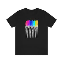 Load image into Gallery viewer, White Rainbow Brushes: Unisex Jersey Short Sleeve Tee