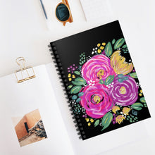 Load image into Gallery viewer, Pink Floral Spiral Notebook - Ruled Line
