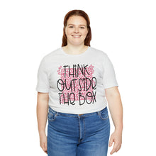 Load image into Gallery viewer, Think outside the box! Unisex Jersey Short Sleeve Tee
