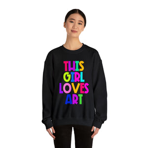 This Girl Loves Art Unisex Heavy Blend™ Crewneck Sweatshirt