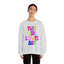 Load image into Gallery viewer, This Girl Loves Art Unisex Heavy Blend™ Crewneck Sweatshirt
