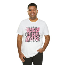 Load image into Gallery viewer, Think outside the box Unisex Jersey Short Sleeve Tee
