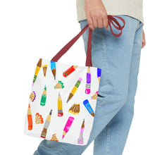 Load image into Gallery viewer, Colorful Pencil Pattern Tote Bag — Cute Art Teacher School Supply Tote
