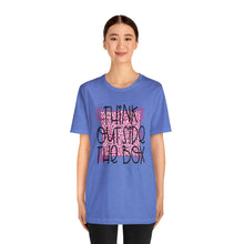 Load image into Gallery viewer, Think outside the box Unisex Jersey Short Sleeve Tee
