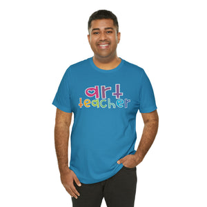 Heart Art Teacher Unisex Jersey Short Sleeve Tee