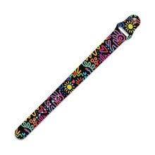 Load image into Gallery viewer, Black Doodles Faux Leather Wristband
