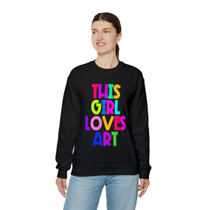 This Girl Loves Art Unisex Heavy Blend™ Crewneck Sweatshirt