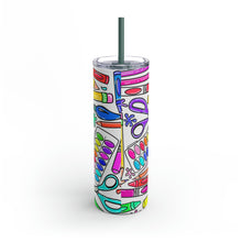 Load image into Gallery viewer, Art Supplies Skinny Matte Tumbler, 20oz
