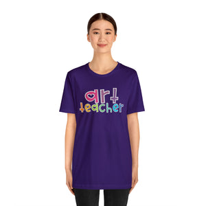 Heart Art Teacher Unisex Jersey Short Sleeve Tee